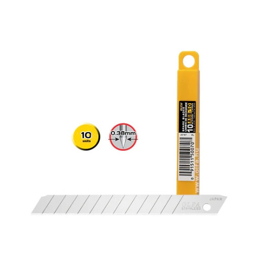 Olfa Pack de 10 Cuchillas de Respuesto para Cutters Olfa - 12 Segmentos - Ancho 9mm