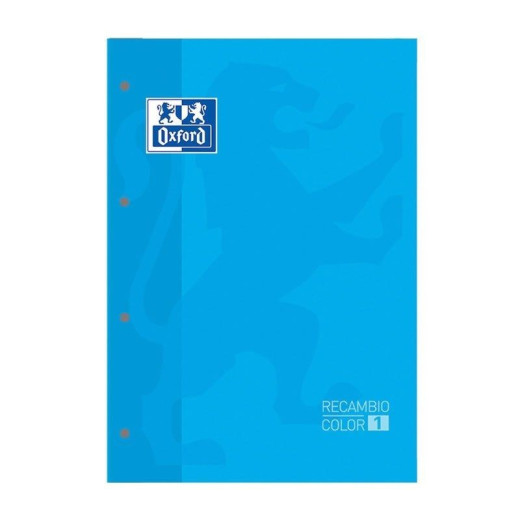 Recambio de cuaderno cuadriculado oxford classic 400123679/ a4-a4+/ 80 hojas/ turquesa