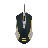 FR-TEC Batman Raton USB hasta 8000dpi - Iluminacion LED Amarillo - Plug and Play - Cable Trenzado de 1.8m - Color Negro/Gris/Amarillo