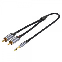 Vention Cable Estereo Jack 3.5 Macho a 2x RCA Macho - 1m - Color Gris