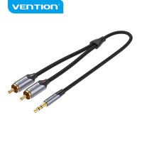 Vention Cable de Audio RCA - Sonido Hi-Fi - Cancelacion de Ruido - Conductor de Cobre 29AWG - Interfaz Bañada en Oro - Color Gris