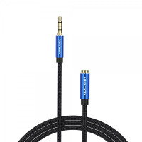 Vention Cable Extension Audio TRSS 3.5mm Macho a Hembra - 2m - Algodon Trenzado - Aluminio Azul