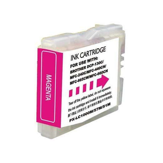 Brother LC1000XL/LC970XL Magenta Cartucho de Tinta Generico - Reemplaza LC1000M/LC970M