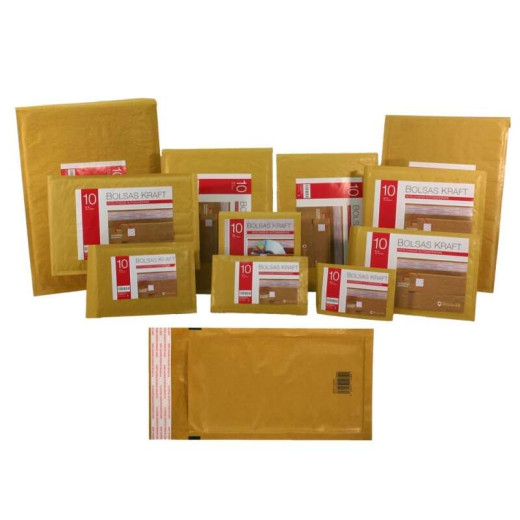 Bismark Bolsa Acolchada Kraft Nº14 180x265mm - Recubrimiento Interno de Laminas de Burbuja de Aire - Cierre Autoadhesivo - Ideal para Envios con Alta Proteccion