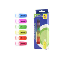 Bismark Pack de 6 Mini Marcadores Fluorescente Neon - Alta Visibilidad - Tinta de Secado Rapido - Punta Resistente - Ideal para Subrayar y Resaltar - Colores Surtidos