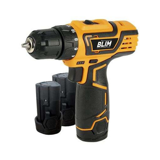 Blim Taladro a Bateria 12V 2Ah - 28Nm de Par Maximo - 2 Velocidades 0-400 y 0-1500rpm - Incluye 2 Baterias y Maletin de Transporte