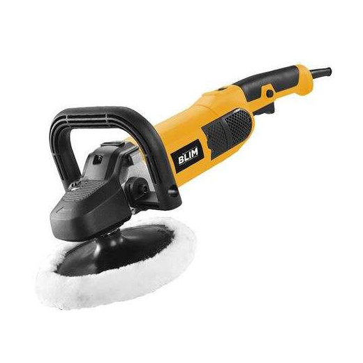 Blim Pulidora 180mm - Potencia 1500W - Velocidad Regulable - Empuñadura Ergonomica - Incluye Disco de Lana - Color Amarillo