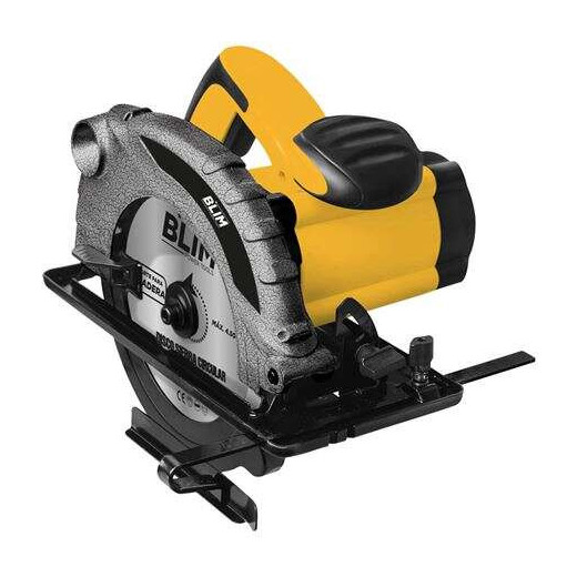 Blim Sierra Circular 185mm - Potencia 1300W - Velocidad 4500rpm - Empuñadura Ergonomica - Salida Extraccion de Polvo - Color Amarillo