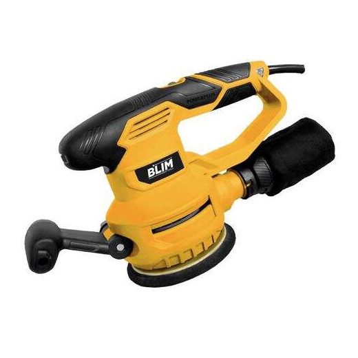 Blim Lijadora Rotorbital 125-150mm - Potencia 450W - Velocidad Variable 6000-12000rpm - Sistema de Extraccion y Reociga - Empuñadura Engomada - Color Amarillo