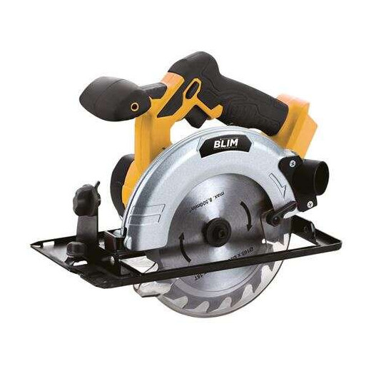 Blim Sierra Circular a Bateria 20V 4Ah 165mm - Velocidad 4000rpm - Base de Aluminio y Guia de 1 Pieza - Agarre Ergonomico - Luz LED