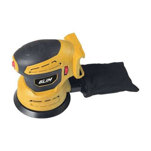 Blim Lijadora Rotorbital a Bateria 20V 2Ah 125mm - Velocidad 7000-12000rpm - Deposito para el Polvo - Luz LED