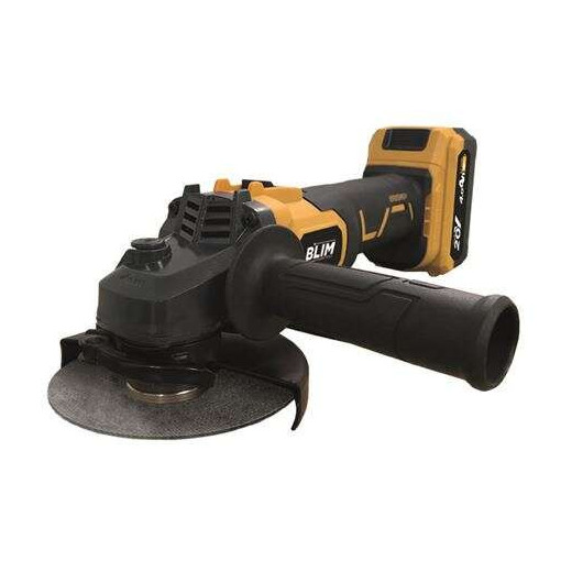 Blim Radial a Bateria 125mm 20V 4.0Ah - Velocidad sin Carga 8500rpm - Agarre Ergonomico Suave - Color Amarillo