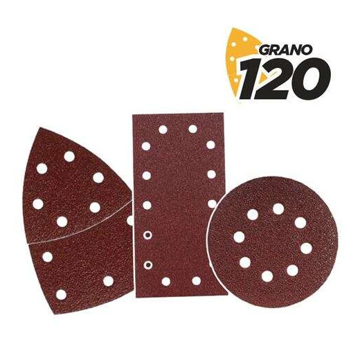 Blim Pack de 9 Lijas con Velcro para Lijadora BL0151 - Grano 120 - 3 Formatos