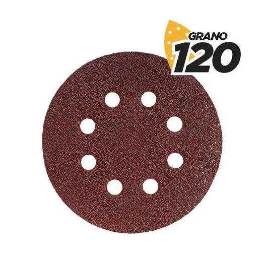 Blim Pack de 10 Lijas con Velcro para Lijadora BL0136 - 150mm - Grano 120 - Formato Circular