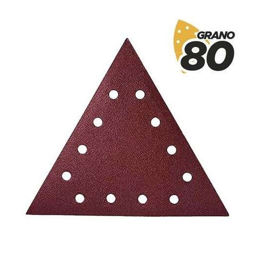 Blim Pack de 5 Lijas con Velcro para Lijadora BL0223 - Grano 80 - Formato Triangular