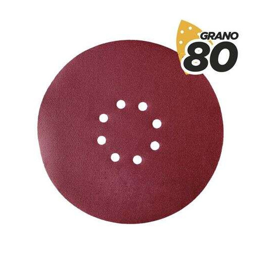 Blim Pack de 5 Lijas con Velcro para Lijadora BL0223 - Grano 80 - Formato Circular