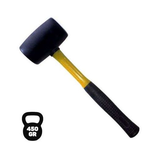 Blim Mazo para Trabajos Delicados - Peso 450G - Cabeza de Caucho - Mango de Fibra - Color Negro