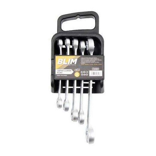 Blim Juego de 5 Llaves Fijas para Racores - Aleacion de Acero de Altas Prestaciones - Marcas de Tamaño Unidireccionales y Grandes - Acabado Micromate Chapado en Cromo