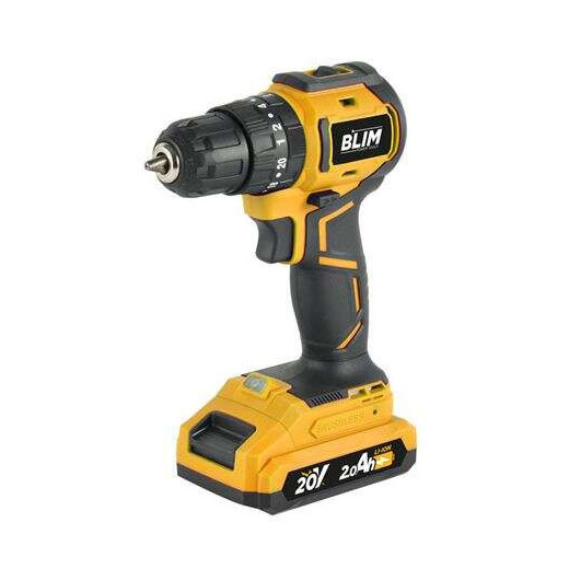 Blim Taladro de Impacto - Motor Brushless - Mango Ergonomico - Incluye 1 Bateria 20V - 2.0 Ah + Cargador - Display y Luz LED - 2 Velocidades - Par Maximo 50Nm - Par de Apriete 20+3 - Portabroca de 10mm Sin Llave - Color Negro