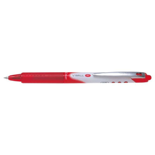 Pilot Boligrafo de Tinta Liquida V Ball RT 07 - Retractil - Punta de Bola Conica 0.5mm - Trazo 0.25mm - Grip de Goma - Color Rojo