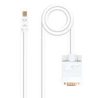 Nanocable Cable Conversor Mini DP Macho a VGA Macho 2m - Color Blanco