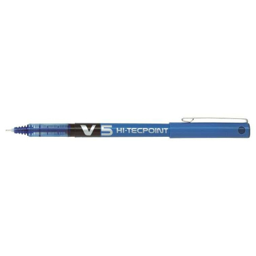 Pilot Boligrafo de tinta liquida V5 HI-Tecpoint Rollerball - Punta fina de aguja 0.5mm - Trazo 0.3mm - Color Azul
