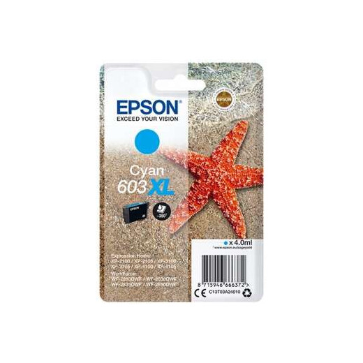 Epson 603XL Cyan Cartucho de Tinta Original - C13T03A24010