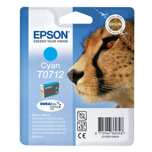 Epson T0712 Cyan Cartucho de Tinta Original - C13T07124012