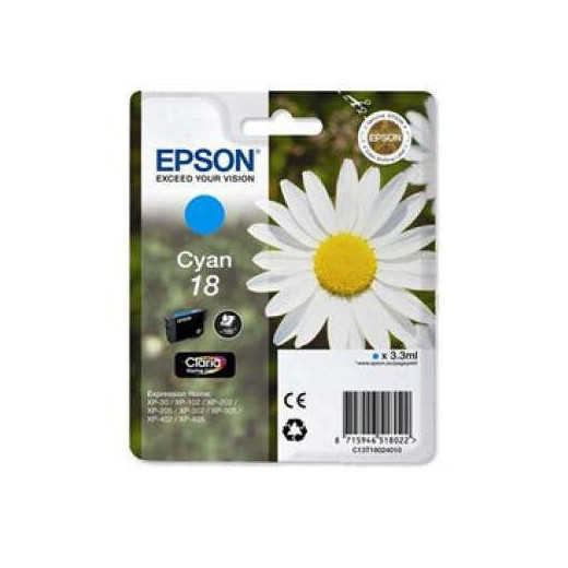 Epson T1802 (18) Cyan Cartucho de Tinta Original - C13T18024012