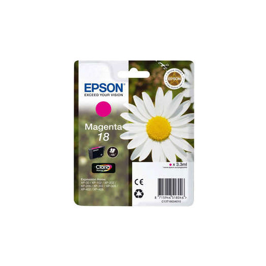 Epson T1803 (18) Magenta Cartucho de Tinta Original - C13T18034012