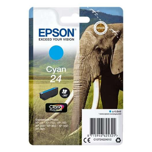 Epson T2422 (24) Cyan Cartucho de Tinta Original - C13T24224012