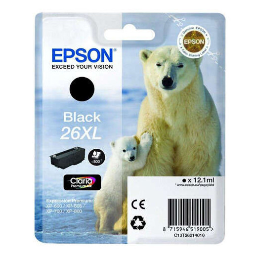 Epson T2621 (26XL) Negro Cartucho de Tinta Original - C13T26214012