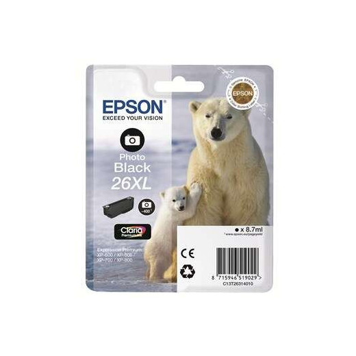 Epson T2631 (26XL) Negro Photo Cartucho de Tinta Original - C13T26314012