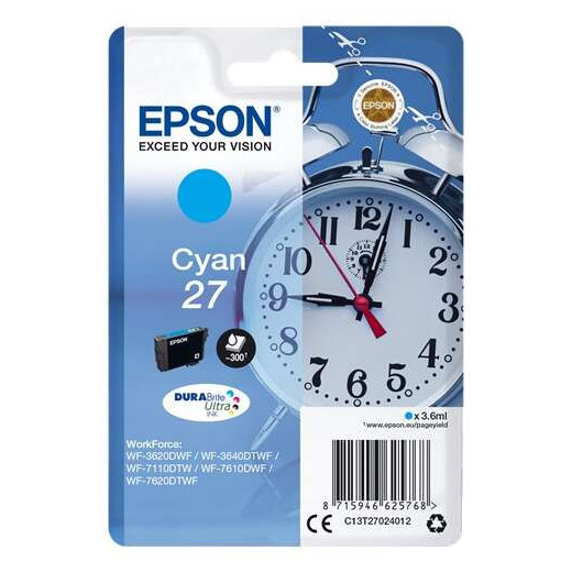 Epson T2702 (27) Cyan Cartucho de Tinta Original - C13T27024012