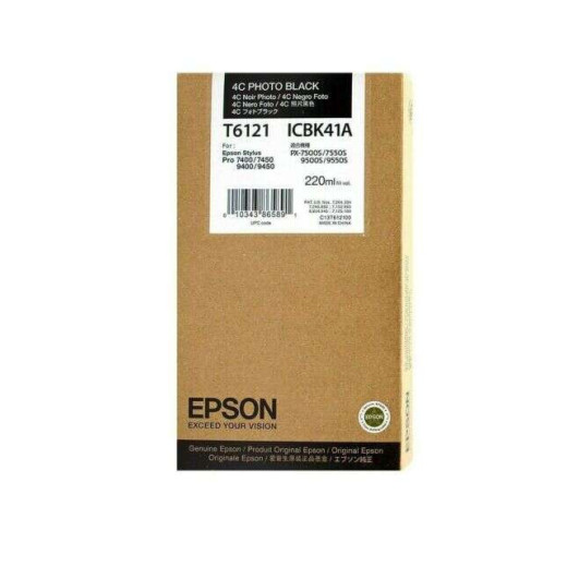 Epson T6121 Negro Photo Cartucho de Tinta Original - C13T612100