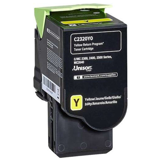 Lexmark C2325/C2425/C2535/MC2325/MC2425/MC2535/MC2640 Amarillo Cartucho de Toner Original - C2320Y0