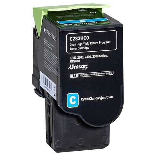 Lexmark C2325/C2425/C2535/MC2325/MC2425/MC2535/MC2640 Cyan Cartucho de Toner Original - C232HC0