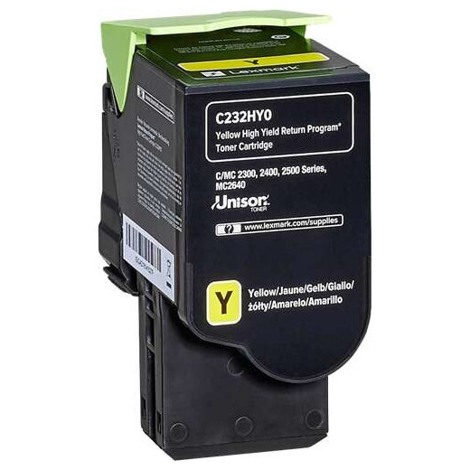 Lexmark C2325/C2425/C2535/MC2325/MC2425/MC2535/MC2640 Amarillo Cartucho de Toner Original - C232HY0