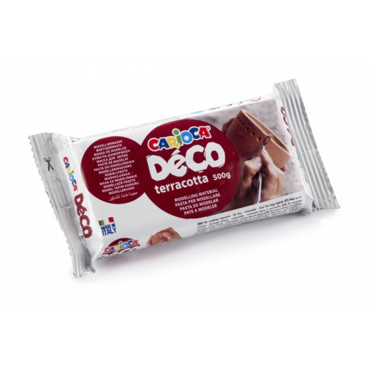 Carioca Deco Terracota 500gr Pasta de Modelar - Apta para Todas las Tecnicas de Modelaje - Endurece al Aire sin Coccion - Facil de Alisar - Color Marron