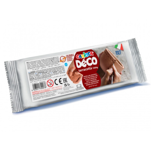 Carioca Pasta de Modelar Terracota 1000gr - Apta para Todas las Tecnicas de Modelaje - Endurece al Aire sin Coccion - Facil de Alisar - Color Marron