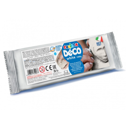 Carioca Pasta de Modelar 1000gr - Apta para Todas las Tecnicas de Modelaje - Endurece al Aire sin Coccion - Facil de Alisar - Color Blanco
