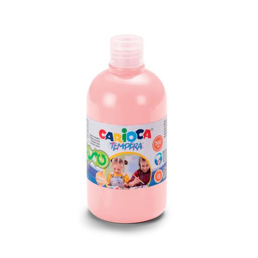 Carioca Botella Tempera 500ml - Colores Superlavables - Faciles de Mezclar - Aplicable en Materiales Porosos - Alta Opacidad - Color Rosa