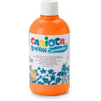 Carioca Botella Tempera 500ml - Colores Superlavables - Faciles de Mezclar - Aplicable en Materiales Porosos - Alta Opacidad - Color Naranja