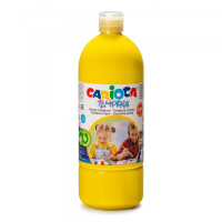 Carioca Botella de Tempera - 1000ml - Colores Superlavables - Faciles de Mezclar - Aplicable en Materiales Porosos - Alta Opacidad - Color Amarillo