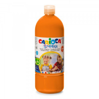 Carioca Botella Tempera 1000ml - Colores Superlavables - Faciles de Mezclar - Aplicable en Materiales Porosos - Alta Opacidad - Color Naranja