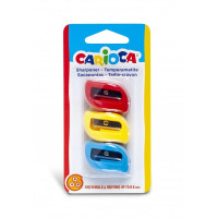 Carioca Pack 3 Sacapuntas de Colores con 1 Agujero - Apto para Lapices/Ceras Triangulares