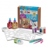 Carioca Glitter Creator Pack de 13 Productos Glitter y 26 Plantillas - 2 Botellitas de Glitter Glue - 2 Botes de Pasta de Modelar Elastica Glitter Clay - 3 Rotuladores Glitter - 6 Purpurinas Glitter Dust - Color Varios