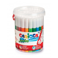 Carioca Jumbo Pack de 50 Rotuladores - Cuerpo Octogonal Maxi - Tinta Superlavable - Punta Maxi 6mm Bloqueada - Tapa Ventilada - Color Varios