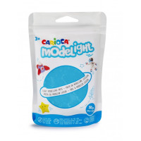 Carioca Modelight Pack de Pasta de Moldear Super Ligera - Elastica y Maleable - Se Seca al Aire - No Ensucia las Manos - Reutilizable con Agua - Color Azul