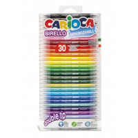 Carioca Birello Pack de 30 Rotuladores Edicion Especial - Doble Punta Fina y Media - Tinta Superlavable No Toxica - Lavable de la Piel y Tejidos con Agua - Color Varios
